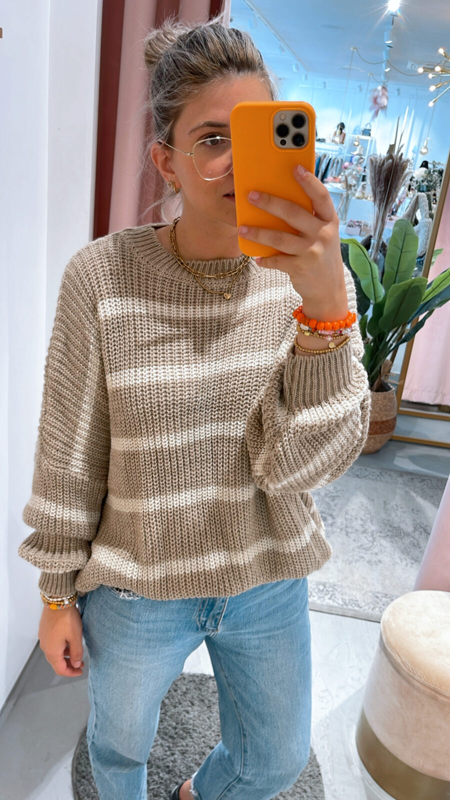 Pullover Streifen Oversize
