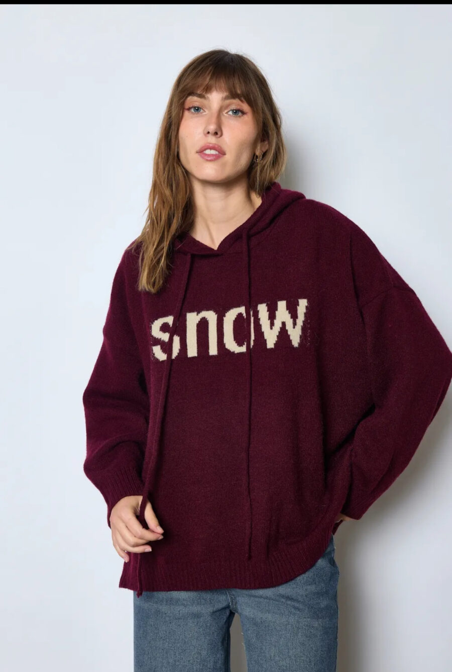 Stricksweater SNOW Burgunder