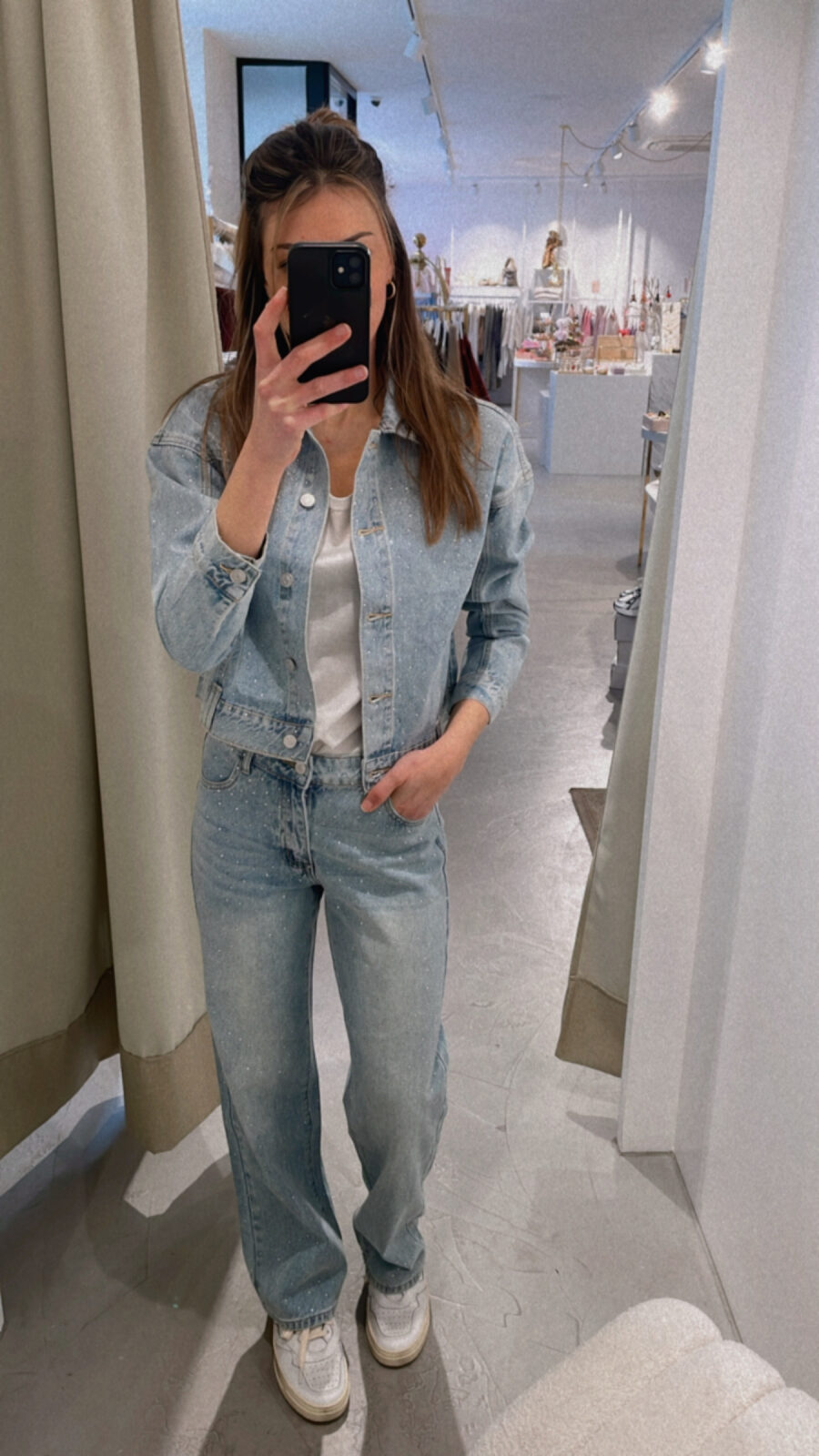 Jeansjacke Glitzer – Bild 3