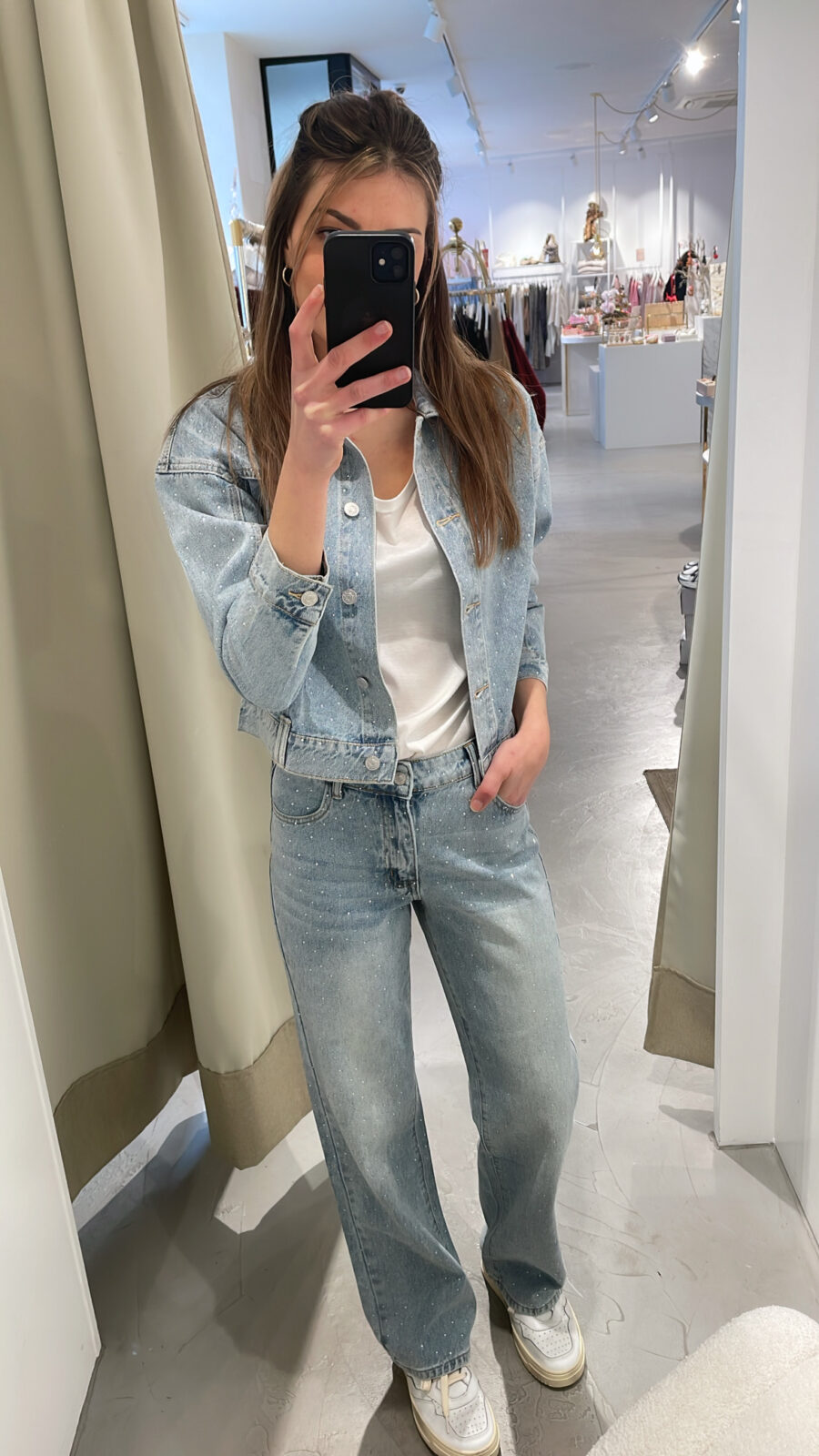 Jeansjacke Glitzer – Bild 2