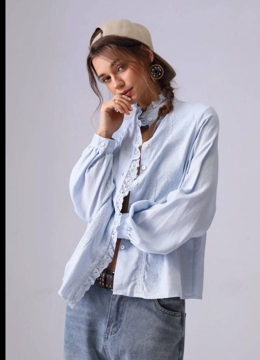 Bluse Hellblau