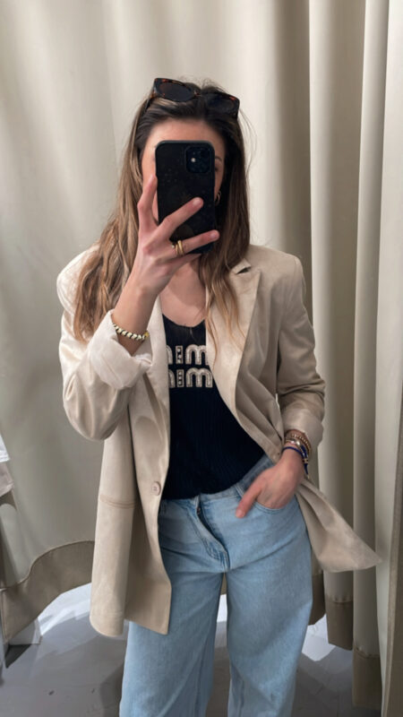 Blazer Wildleder Beige