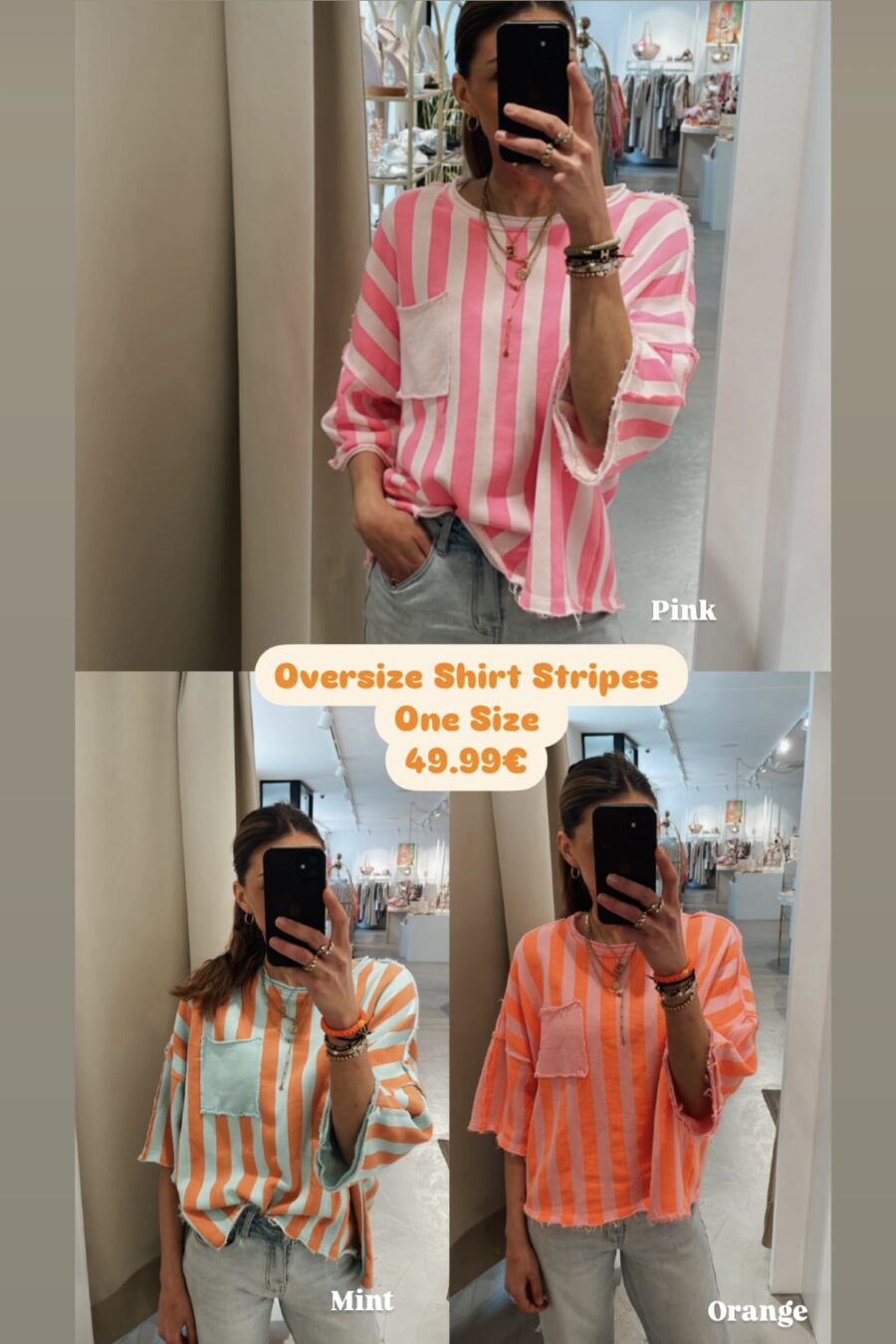 Sweatshirt Streifen Neon