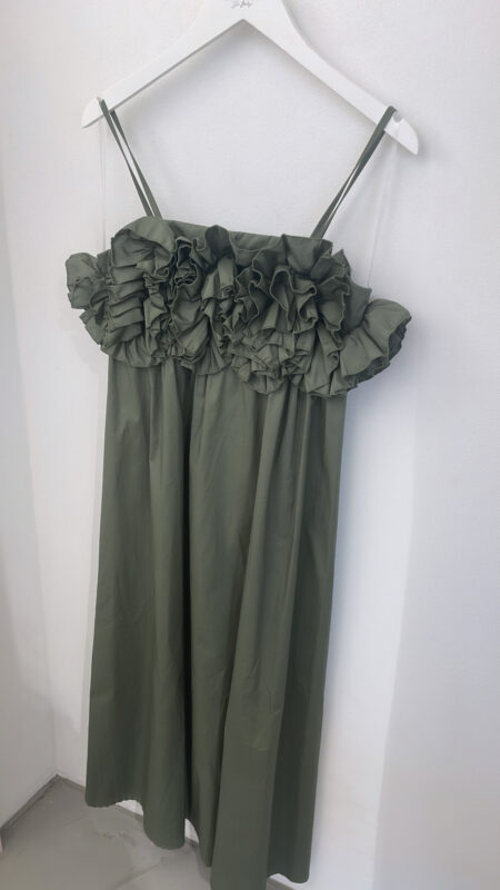 Kleid Rüschen Khaki