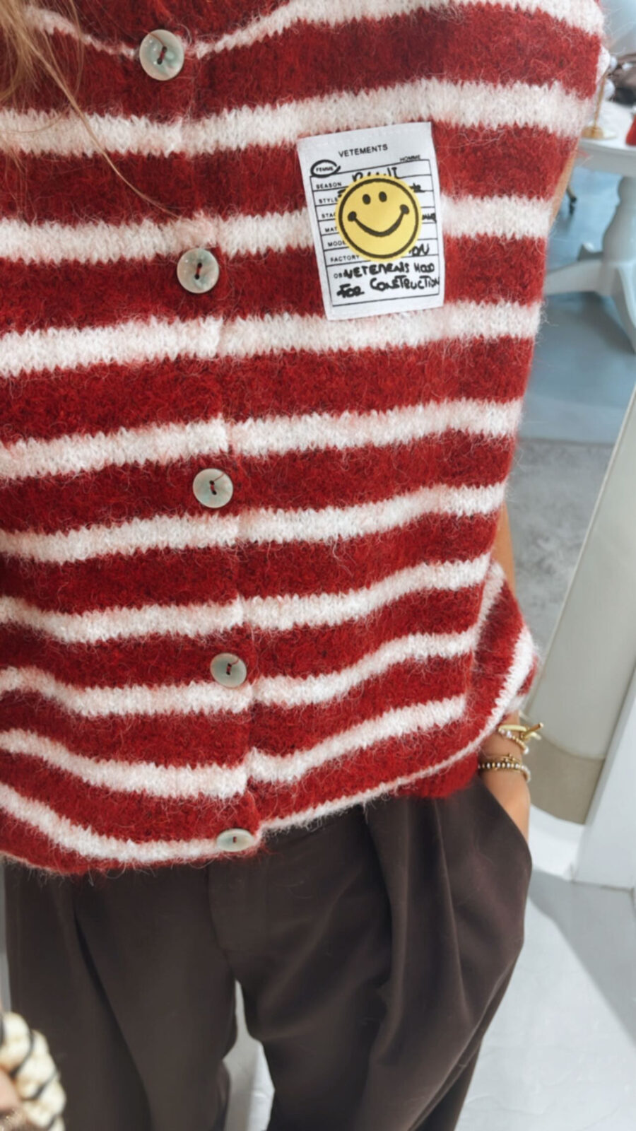 Ärmellose Strickweste Smiley – Bild 2