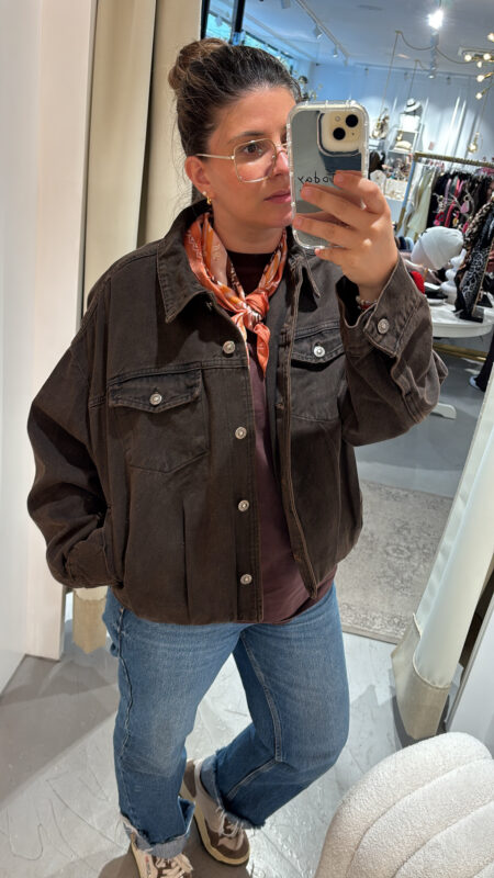 Denim Jacke Oversize Marone