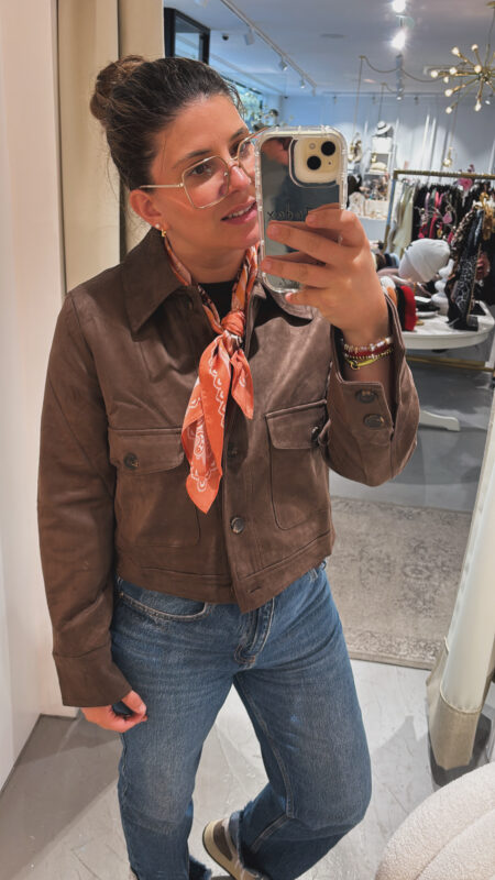 Wildlederjacke Cropped