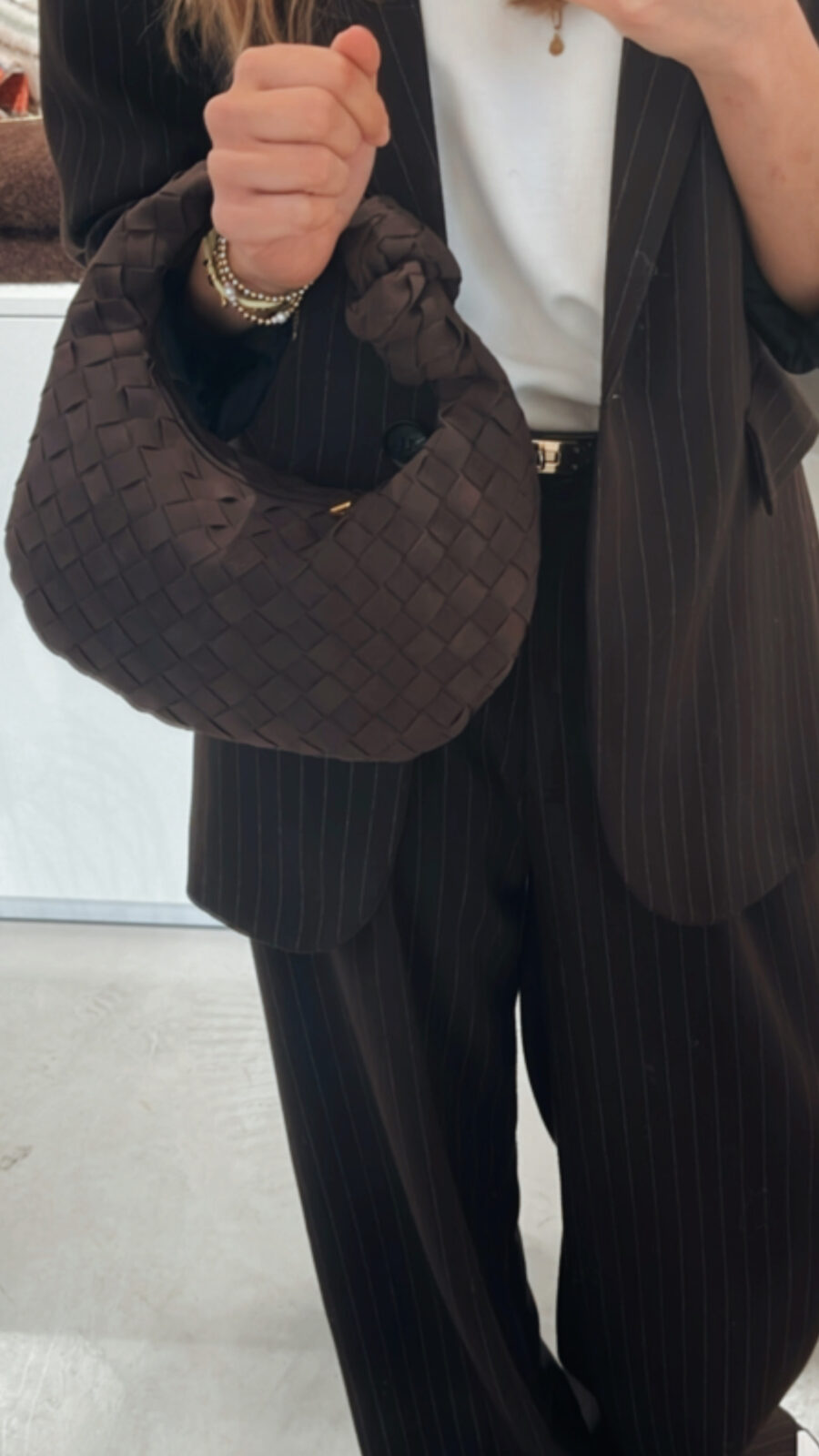 Tasche geflochten Velours SMALL – Bild 2