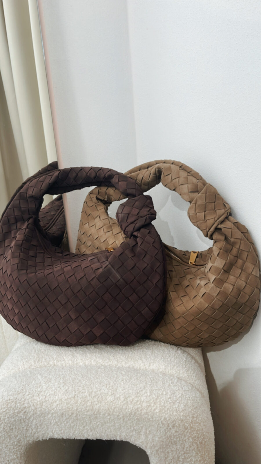 Tasche geflochten Velours BIG