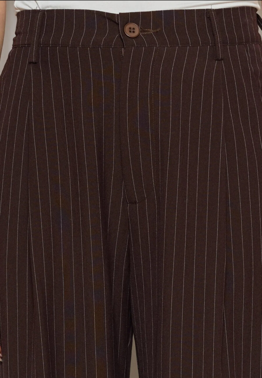 Bluse Nadelstreifen Braun – Bild 6