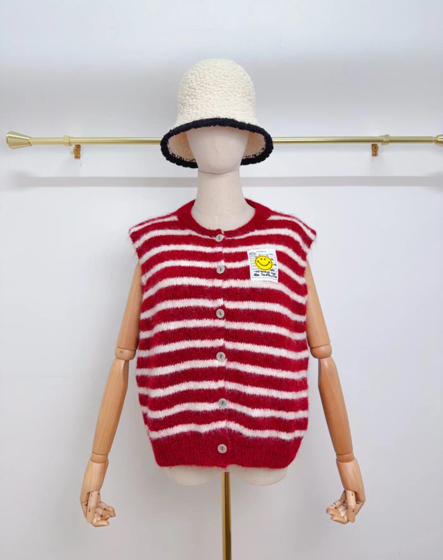 Ärmellose Strickweste Smiley – Bild 5