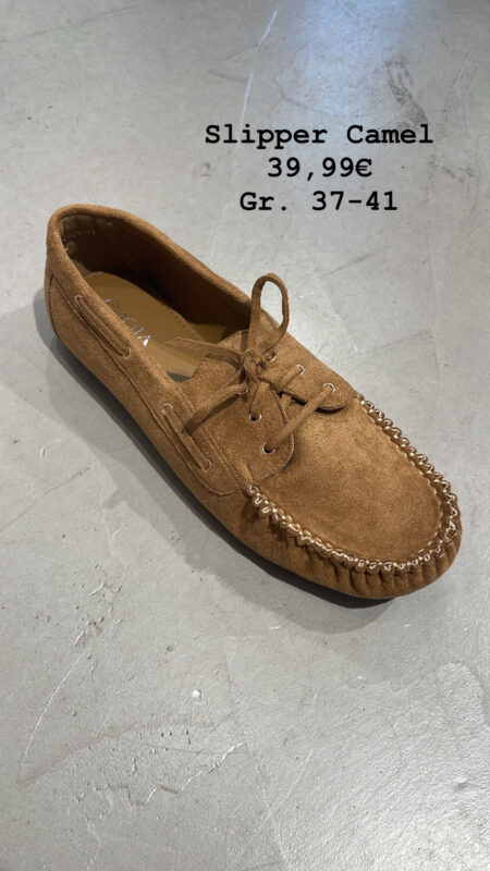 Slipper Velour Camel