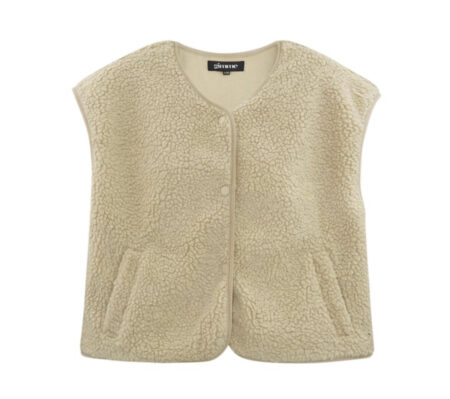 Weste Teddy Beige