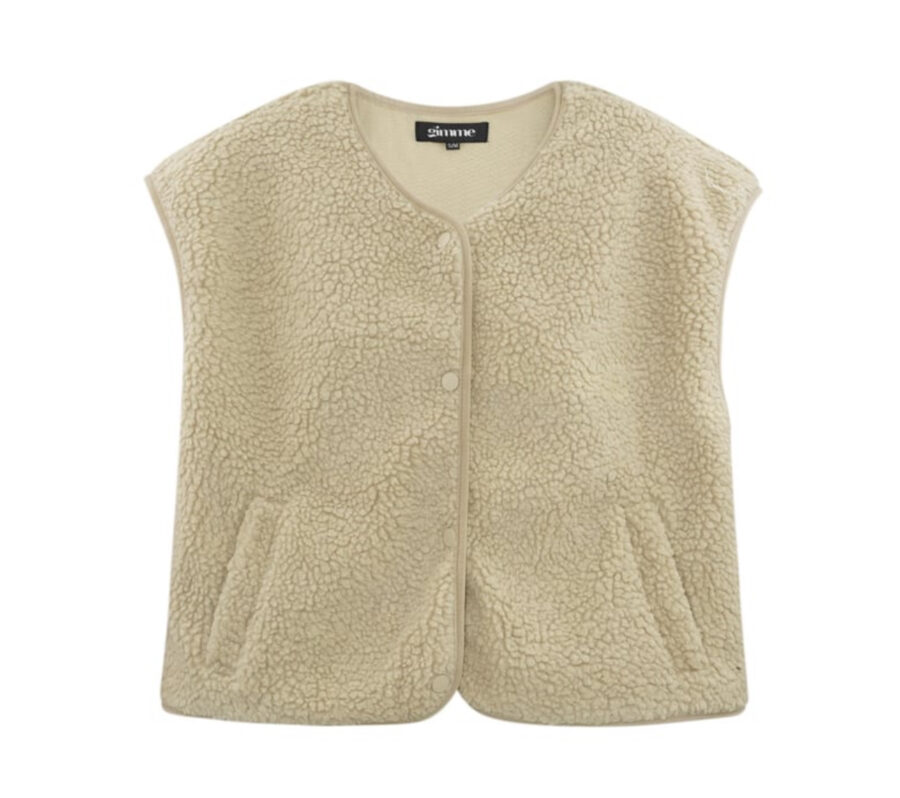 Weste Teddy Beige
