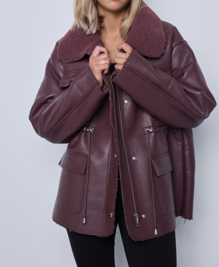 Jacke Burgunder Vegan